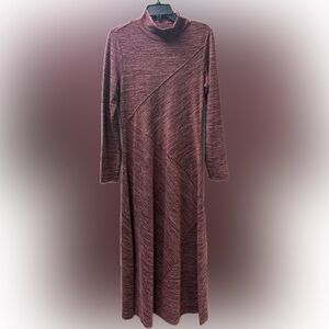 NWOT! Coldwater Creek Burgundy Long Sleeve Mockneck Knit Dress